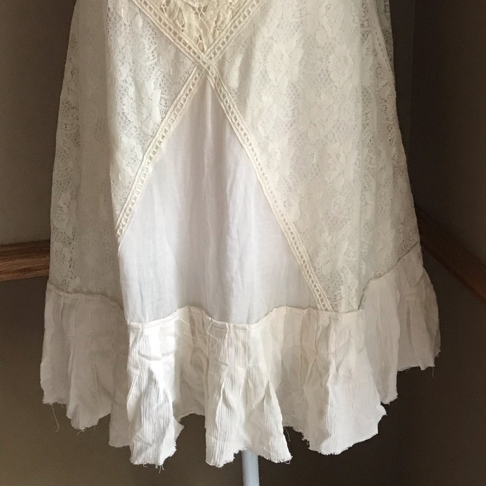 Free People Angel Lace Cut-Out Back Dress Ivory XS - Picture 9 of 13